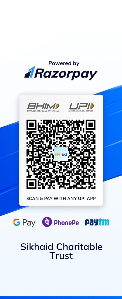 Sikh Aid donation UPI QR code