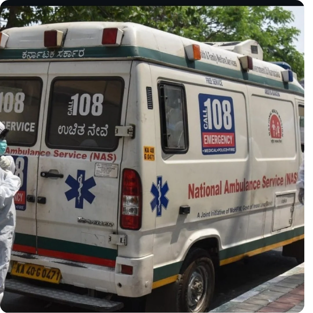 Mobile medical camp in rural area