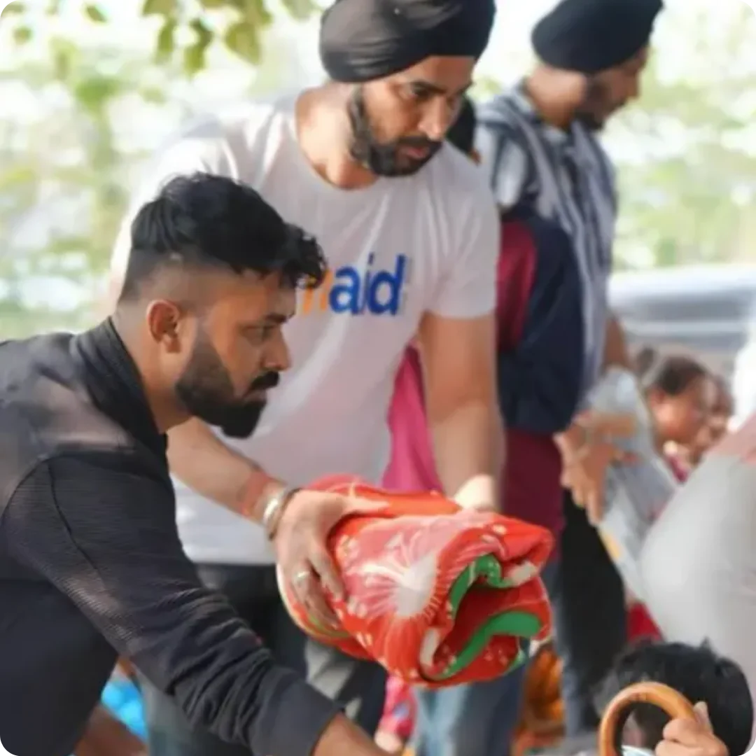 Winter relief blanket distribution