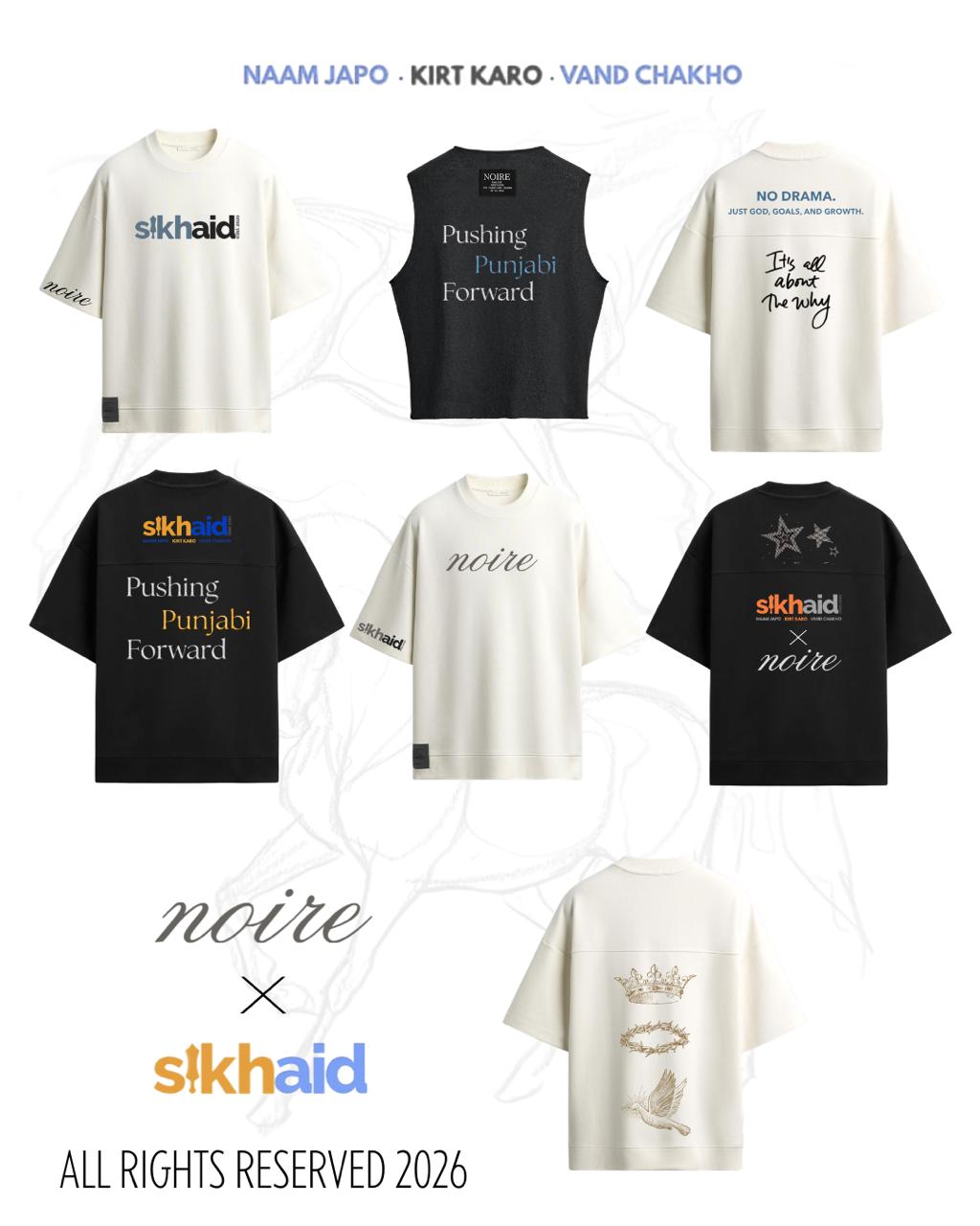 SikhAid x Noire Exclusive Merchandise Apparel Collection